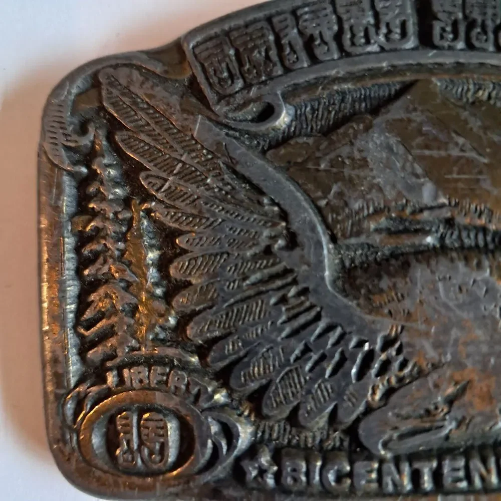 Vintage Bicentennial Bald Eagle Belt Buckle CDC Metalworks 1975‎